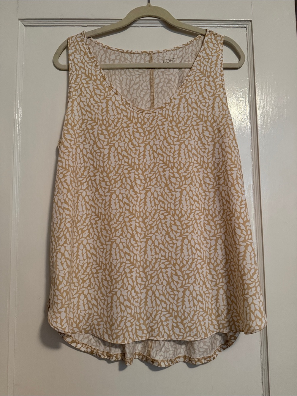 LOFT Printed Sleeveless Camisole in White and Mustard